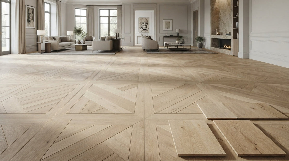 Bespoke Geometric Picasso Unfinished Oak Parquet Flooring