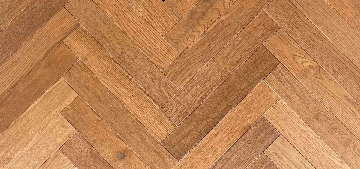 Amber Smoked Oak Parquet Brushed & Oiled 3/14x80x450
