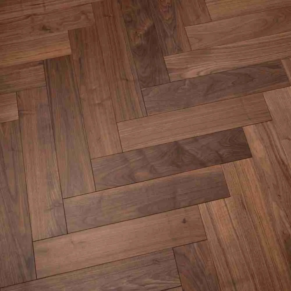 American Black Walnut natural parquet flooring with UV oil finish