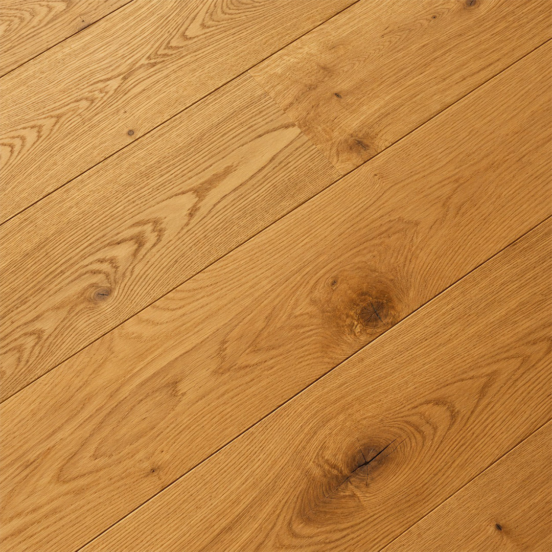 Natural oak timber board with brushed and oiled finish