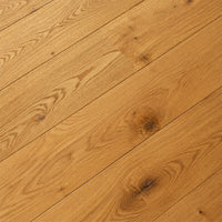 Natural oak timber board with brushed and oiled finish