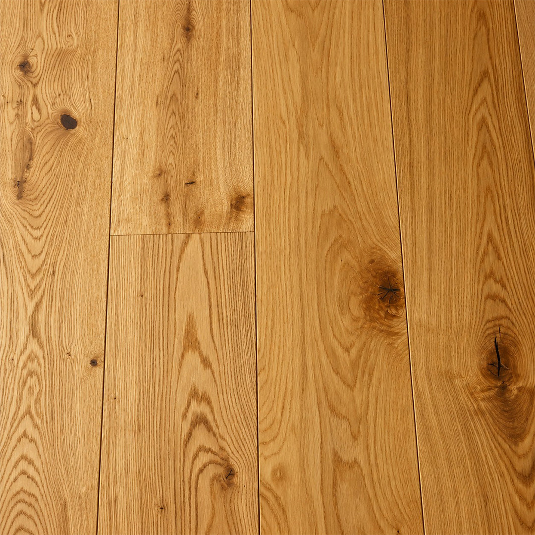 Natural oak flooring board with brushed and oiled finish