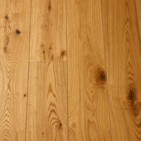 Natural oak flooring board with brushed and oiled finish