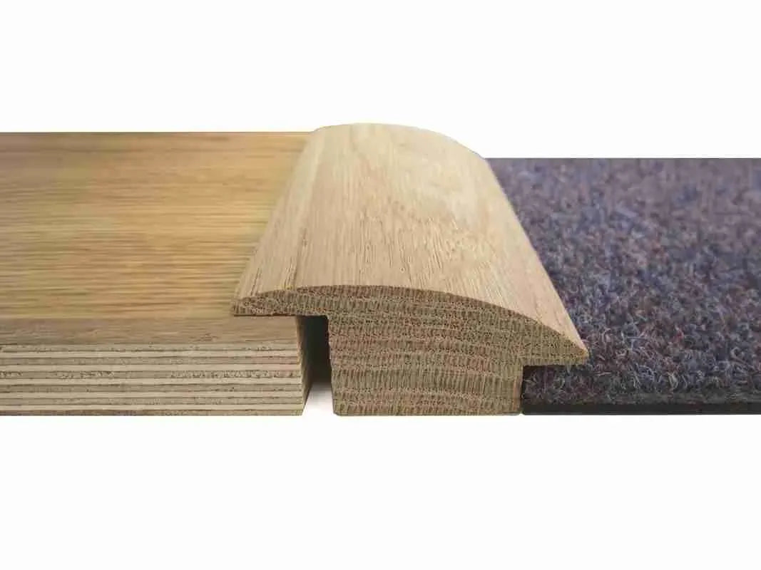 Solid Oak Reducer Tee Bar/ Wood to Carpet
