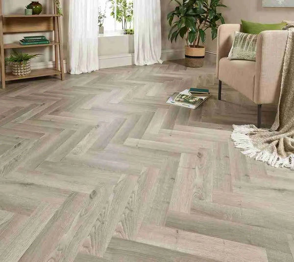 Chelsea Grey Herringbone SPC Click 0.3/6x126x610