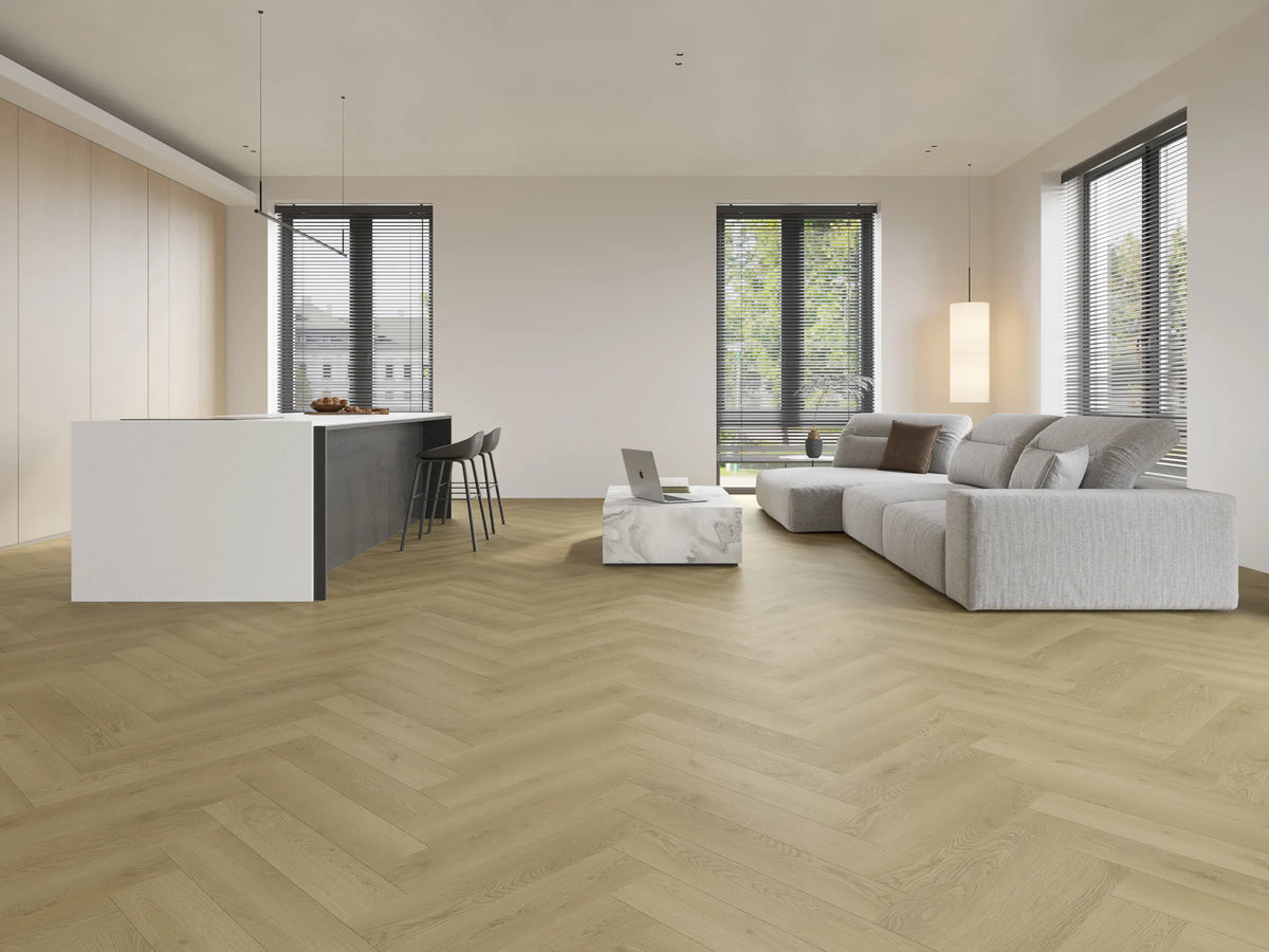 Light Beige Nv Range SPC Herringbone 5Gi Click 6.5x126x630