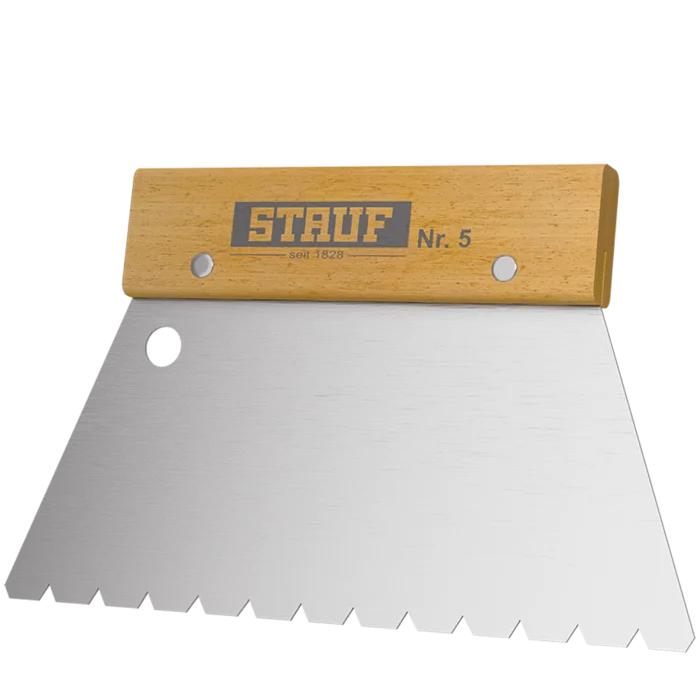 Stauff putty knife with wooden handle on a white background