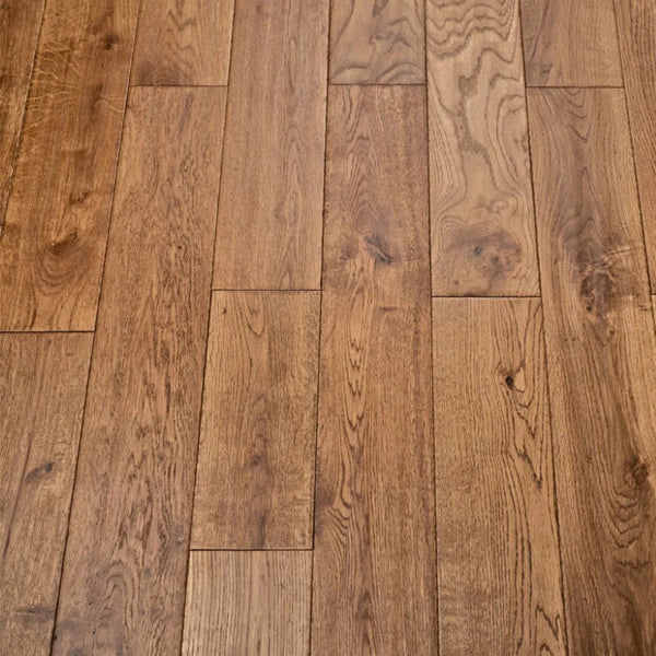 Solid Oak Golden Handscraped (distressed edges) UV Oiled 125 x 18