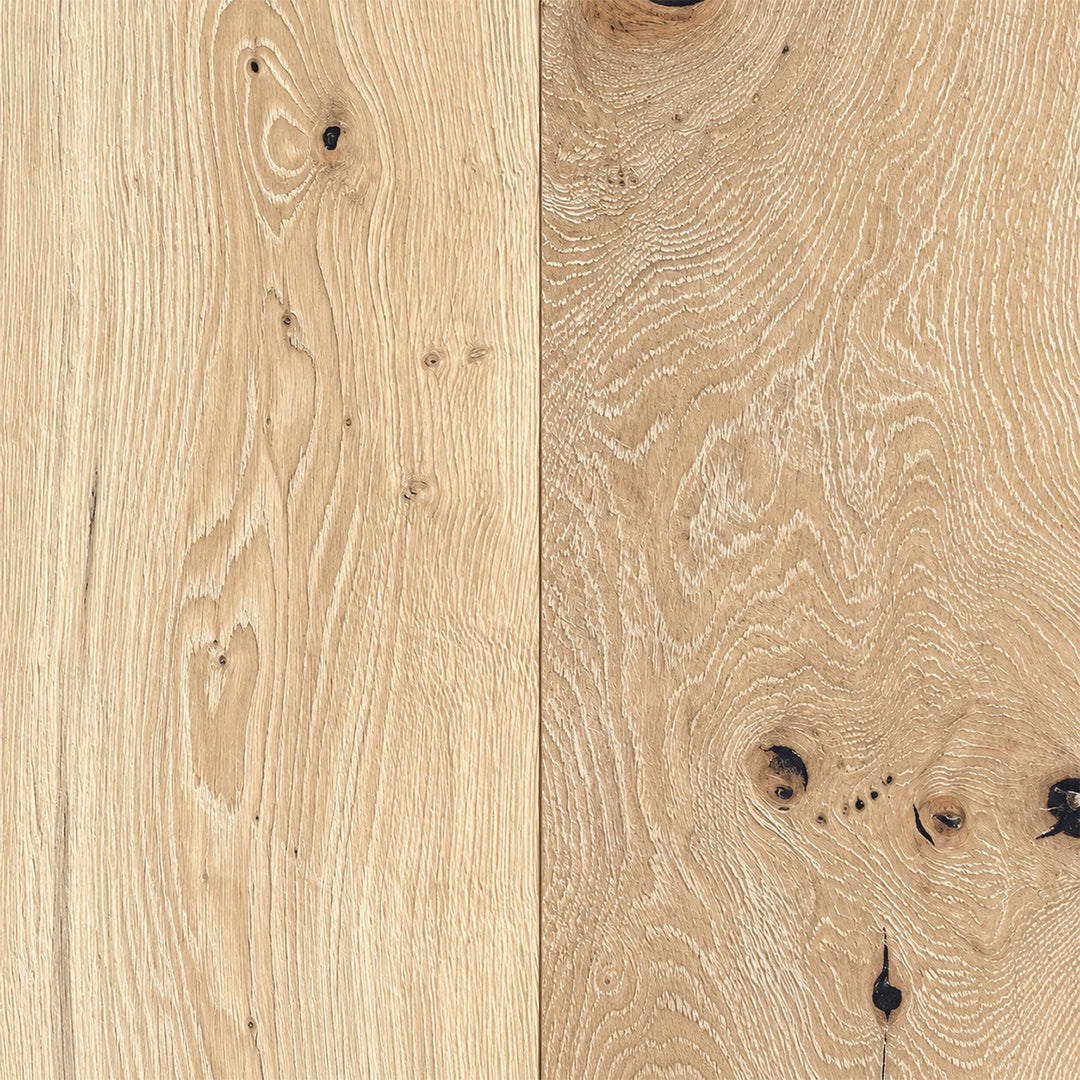 White vintage oak timber board with brushed and oiled finish