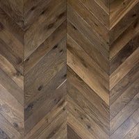 Luxury Antique Double Smoked Oak Chevron Brushed & Oiled 4/16x90x510
