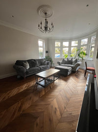 Luxury Antique Double Smoked Oak Chevron Brushed & Oiled 4/16x90x510