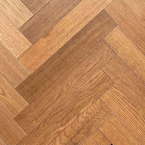 Amber Smoked Oak Parquet Brushed & Oiled 3/14x80x450