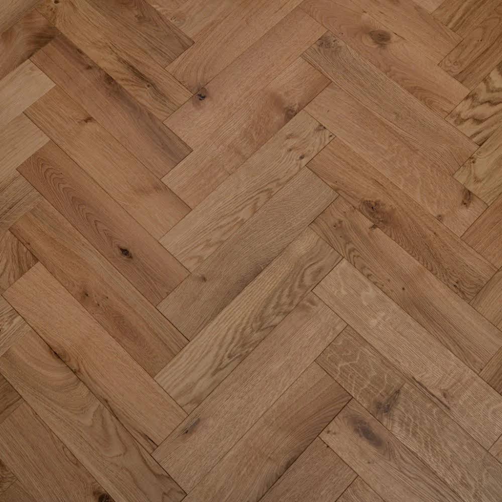 Wooden floor with herringbone pattern