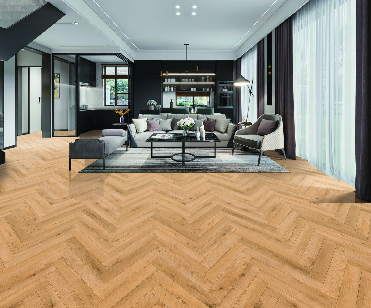 Natural Laminate Herringbone 12x101x606
