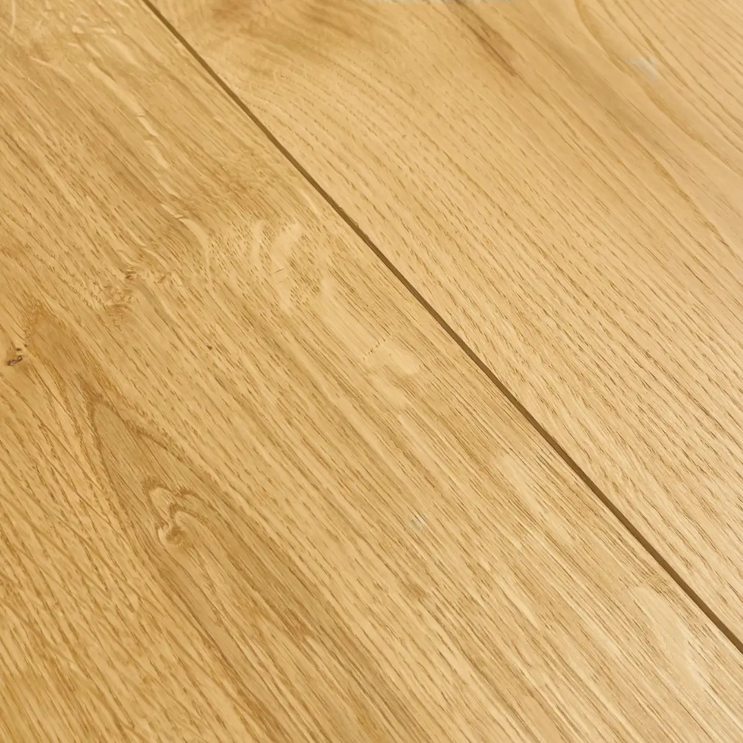 Angled view of Natural Oak Brushed & Oiled Wood Flooring installation