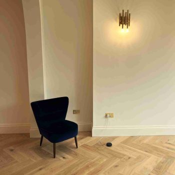 Natural Oak 150mm wide Herringbone Installed