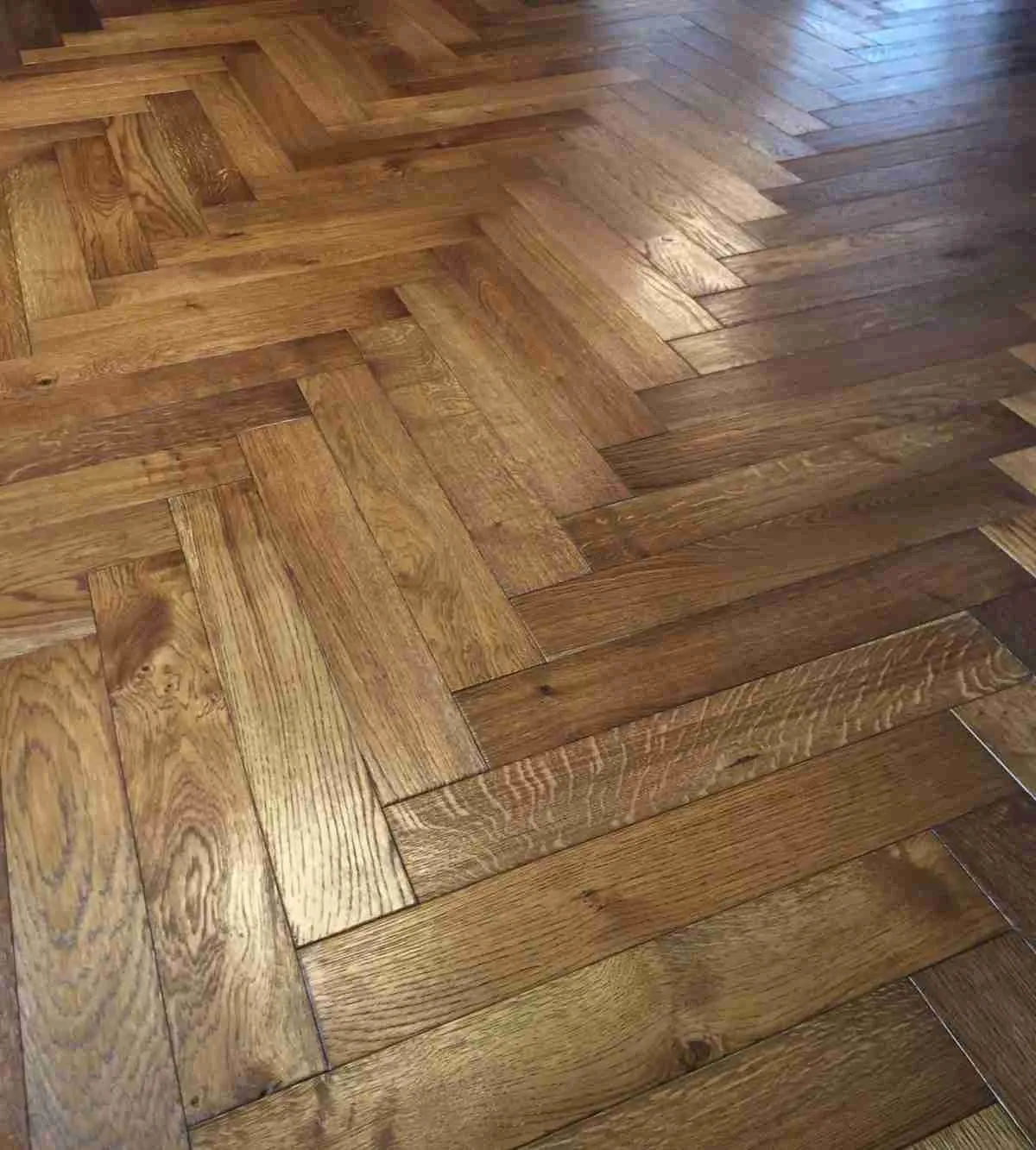 Herringbone Smoked Oak Installed