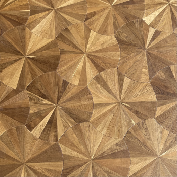 Lotus Smoked Oak Geometric Parquet Flooring – Bespoke Engineered Oak Panels