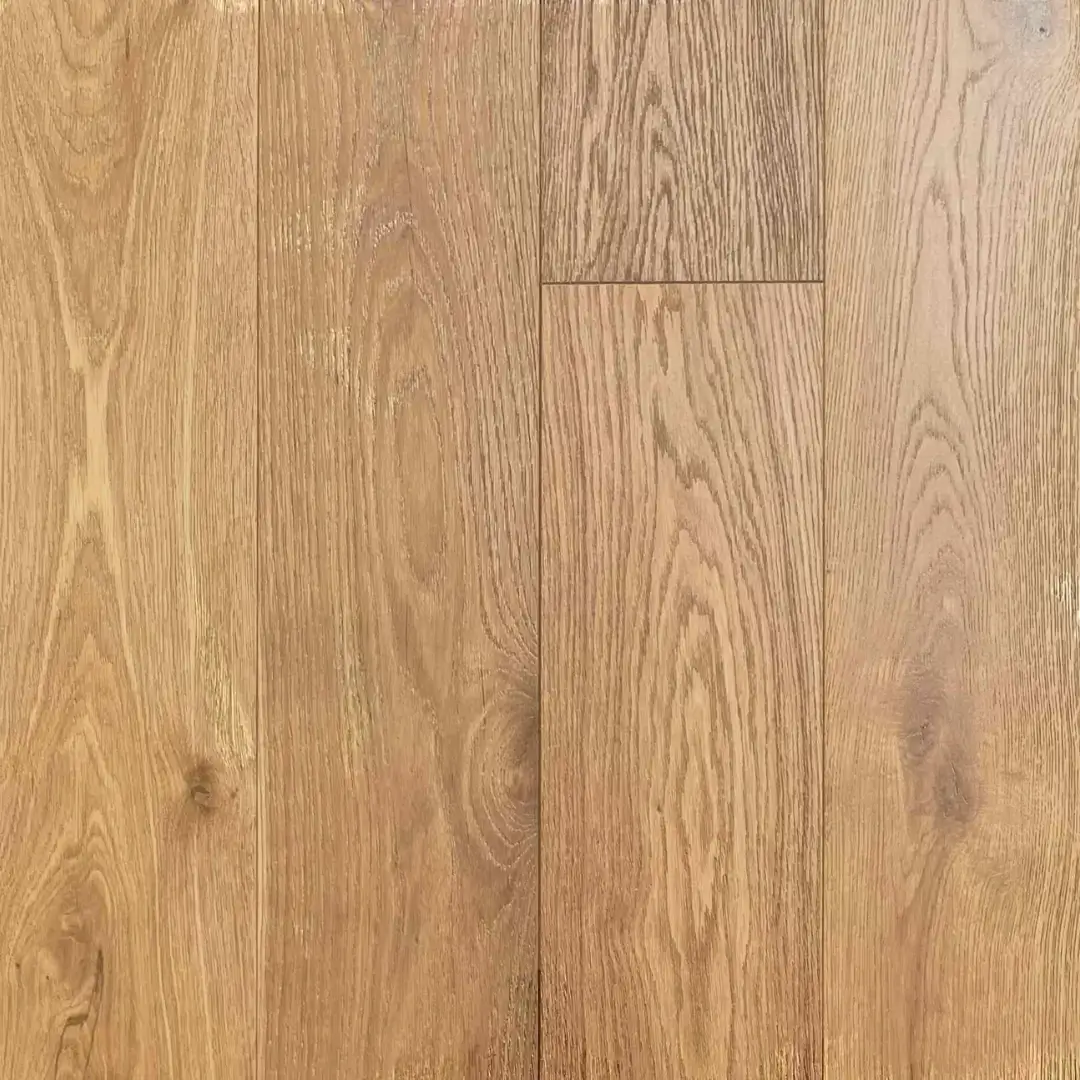 Close-up of Natural Oak Brushed Matt Lacquered Wood Flooring showing grain detail