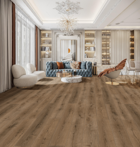 New Deluxe Laminate Smoked Oak Colour Plank – Installed Flooring Scene
