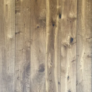 Close-up view of Heritage XL Smoked Oak brushed and oiled engineered flooring showing the rich grain and smoked finish