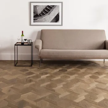 Mansion Weave Geometric Parquet Unfinished Oak Flooring – Engineered, Brushed, and Customisable