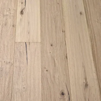 Close-up view of Eco Range Cashmere Oak engineered wood flooring with handscraped texture and soft oiled finish