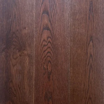 Close-up view of Walnut Oak Flooring Brushed & Lacquered 180 x 14 x 1900mm planks