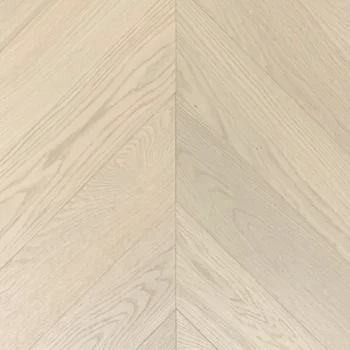 Luxury prime grade invisible chevron brushed and oiled oak flooring close up