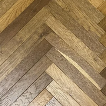 Parquet Oak Ember Smoked Brushed & Oiled Flooring 70 x 4/14.5 x 450mm